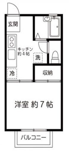 コーポ藤(1K/2階)の間取り写真