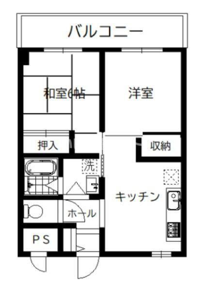 コーポヨシハマ(2DK/2階)の間取り写真