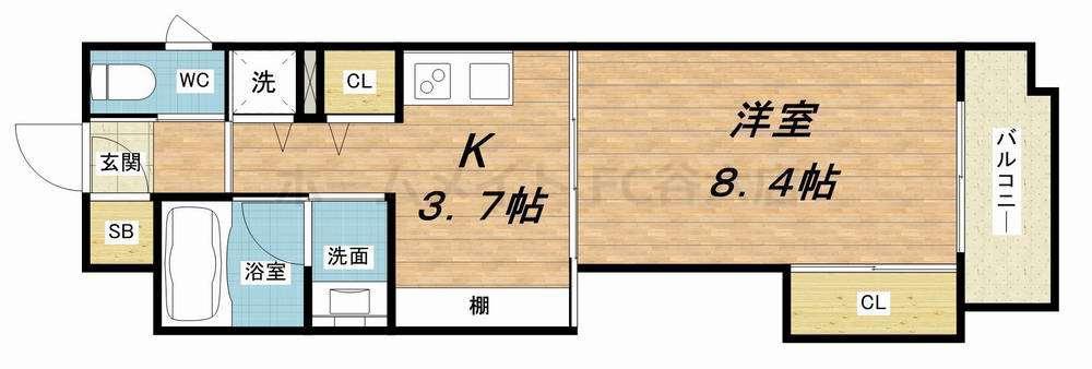 天満アパートメント(1K/5階)の間取り写真