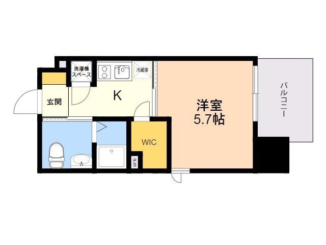 LIVE CASA県庁前(1K/8階)の間取り写真