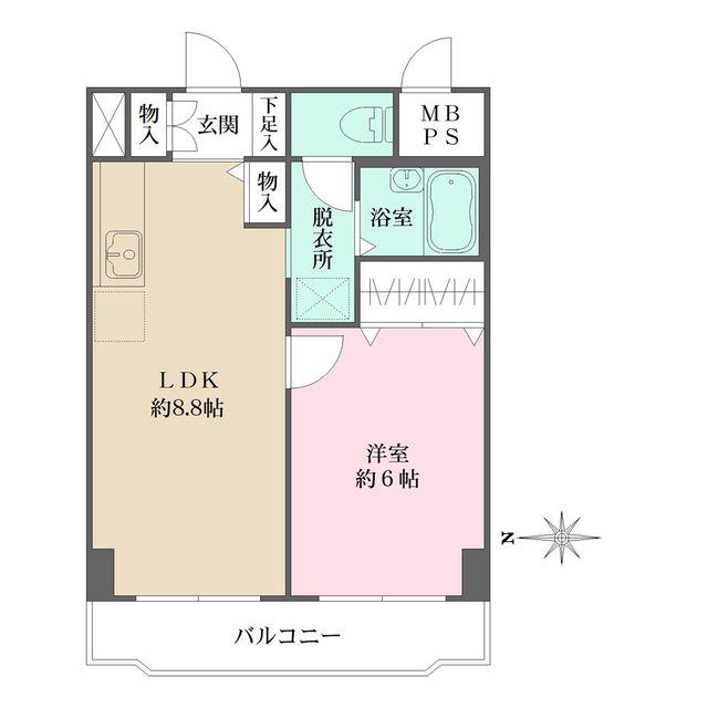 シェソワ百人町(1LDK/3階)の間取り写真