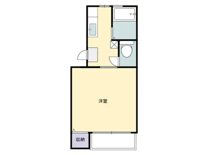 ハイツアウル(1K/2階)の間取り写真