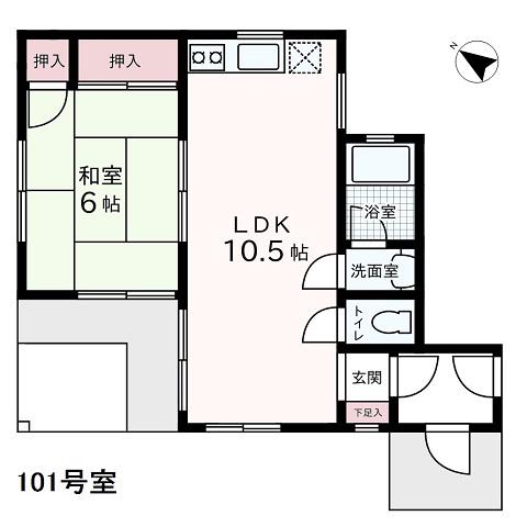 三軒茶屋一番館(1LDK/1階)の間取り写真