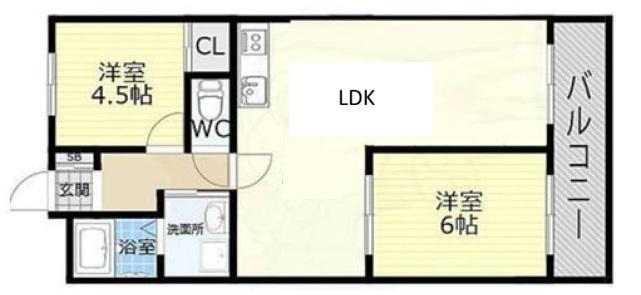コープシティ公園南(2LDK/3階)の間取り写真