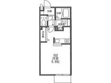 タブリスみなみ台(ワンルーム/1階)の間取り写真
