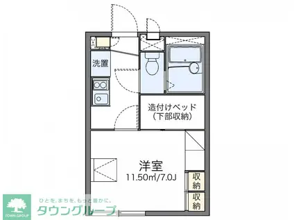 レオパレスグランドソレーユ・ジュン(1K/2階)の間取り写真