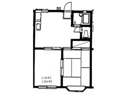 アユーズハイツ(2DK/2階)の間取り写真