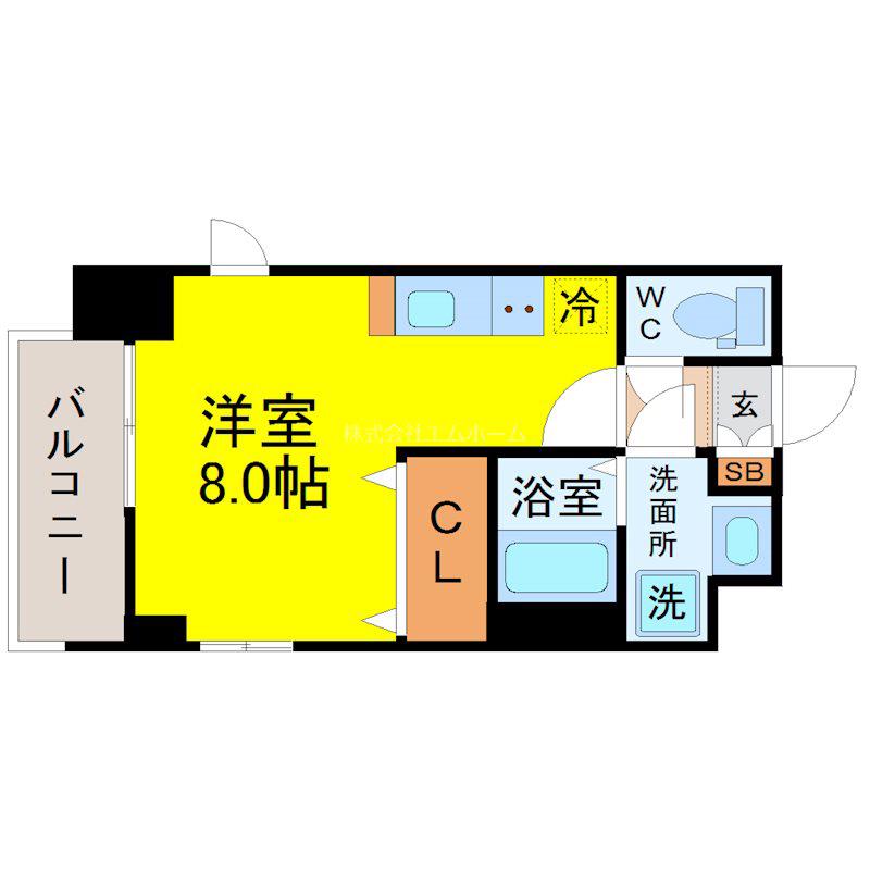 S-RESIDENCE千種(ワンルーム/12階)の間取り写真