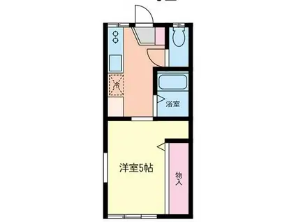 Kパレス弘明寺(ワンルーム/2階)の間取り写真