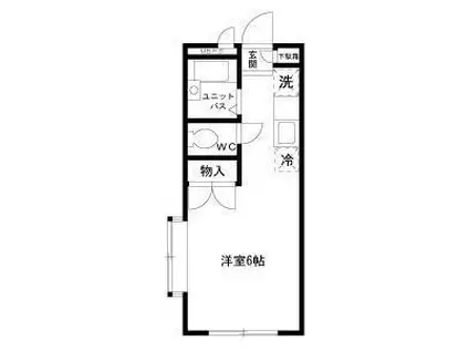 アベニューK(1K/2階)の間取り写真