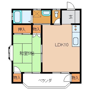 サンヒルズ(1LDK/1階)の間取り写真