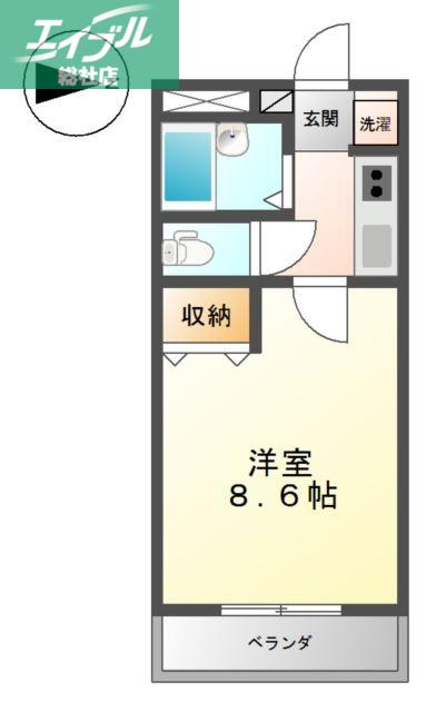 エステート山下(1K/1階)の間取り写真