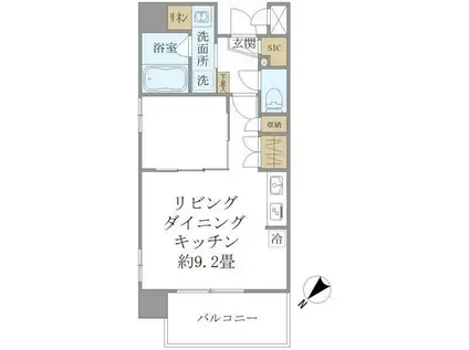 ステラコート川崎(1LDK/8階)の間取り写真