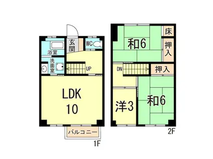 松が丘12号棟(3SDK/3階)の間取り写真