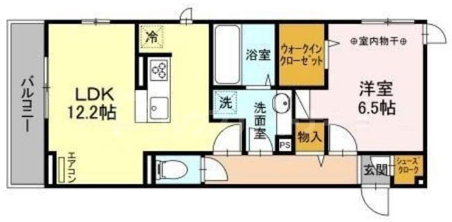 CASA UNO(1LDK/3階)の間取り写真
