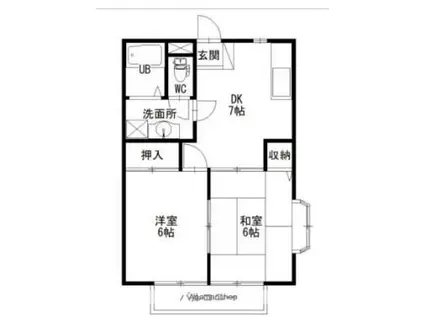 プロヴァンスA(2DK/1階)の間取り写真