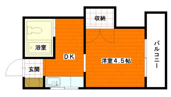 ハイツイシダII(1K/1階)の間取り写真