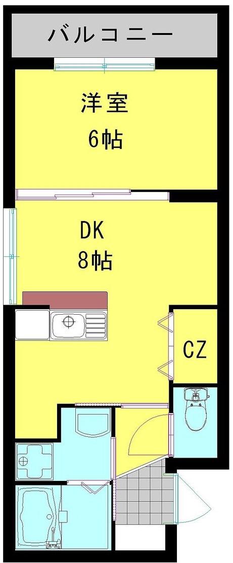 イリスパイラブライト(1DK/3階)の間取り写真