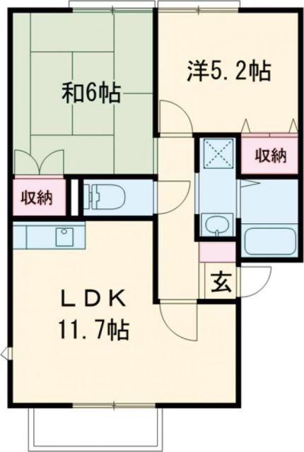 フレンドハイツ足立(2LDK/1階)の間取り写真