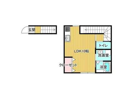 フローリッシュ(ワンルーム/2階)の間取り写真