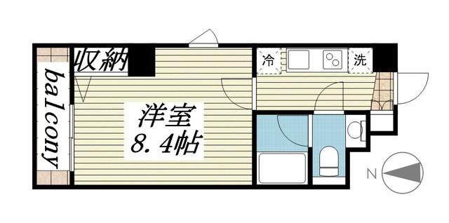 K・HIROO ケーヒロオ(1K/8階)の間取り写真