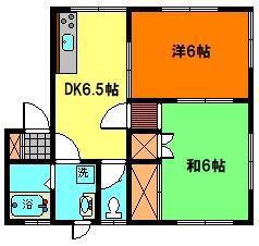 コーポハイブリッジ(2DK/1階)の間取り写真