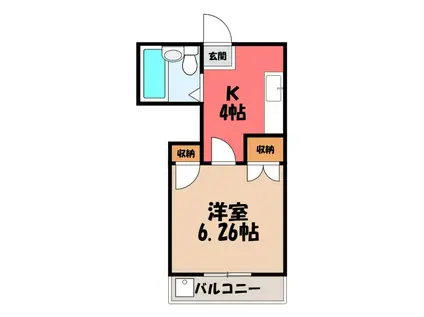 リエス舘林(1K/2階)の間取り写真