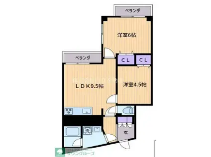 八王子はざま(2LDK/11階)の間取り写真