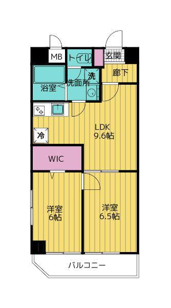 ソフィアコート(2LDK/6階)の間取り写真