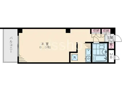 メゾンプルニエ(1K/2階)の間取り写真