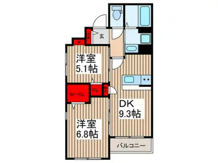 LA・FELICE(2LDK/1階)の間取り写真