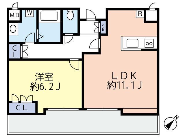 グランヴァン板橋本町エコヴェルデ(1LDK/4階)の間取り写真