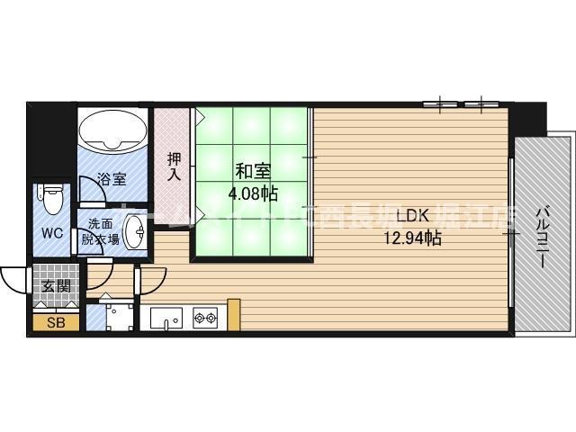 アーバネックス福島(1LDK/4階)の間取り写真