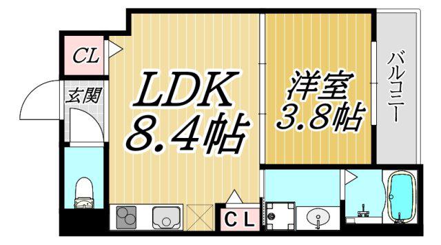 MOANA HOU(1LDK/3階)の間取り写真