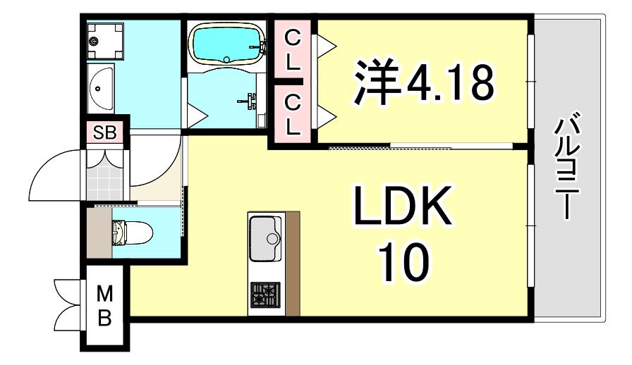 プレジオ御幣島(1LDK/7階)の間取り写真