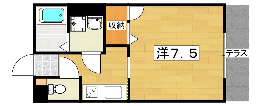ウィステリア(1K/2階)の間取り写真