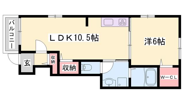 ヴィオラK・III(1LDK/1階)の間取り写真
