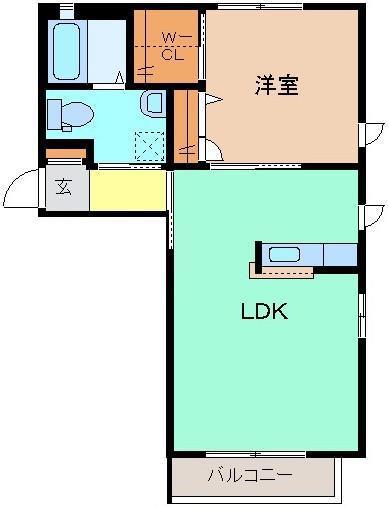 フォレスタ(1LDK/2階)の間取り写真