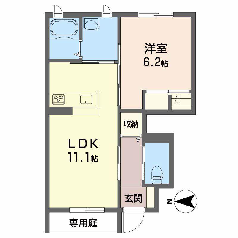 スパジオコモド蔵(1LDK/1階)の間取り写真