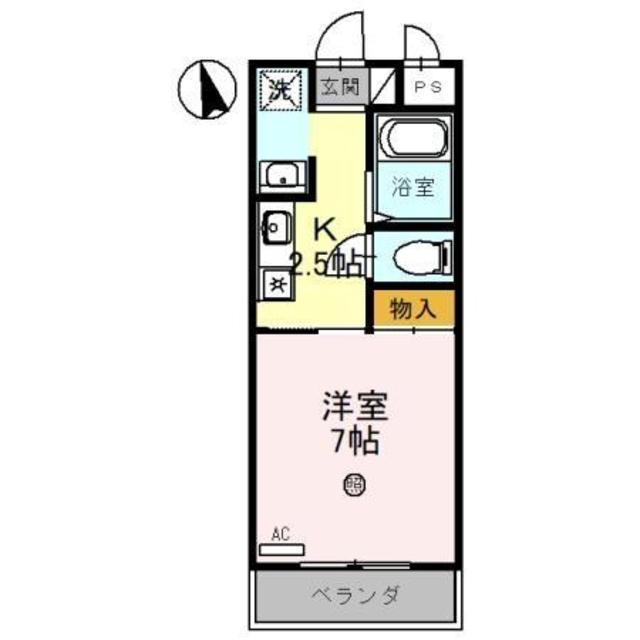 サニーウェル新石切(1K/2階)の間取り写真
