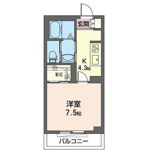 プルミエールHI(1K/3階)の間取り写真