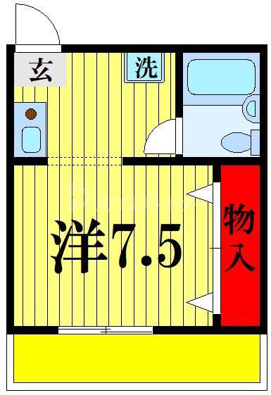 ブルージュ千駄堀(ワンルーム/2階)の間取り写真