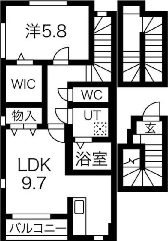 CALORE(1LDK/3階)の間取り写真