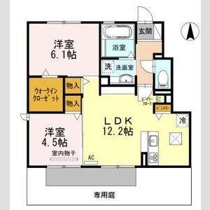 HAPPY VALLEY(2LDK/1階)の間取り写真