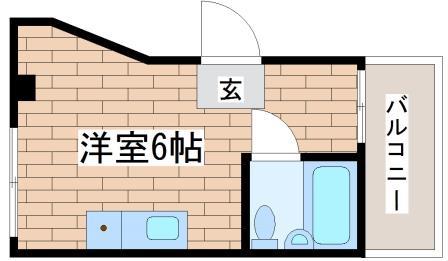 マンション西山(ワンルーム/4階)の間取り写真
