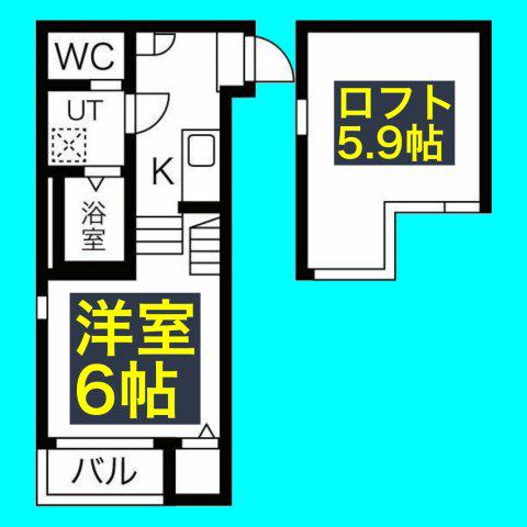 グリュックハイム (1K/1階)の間取り写真