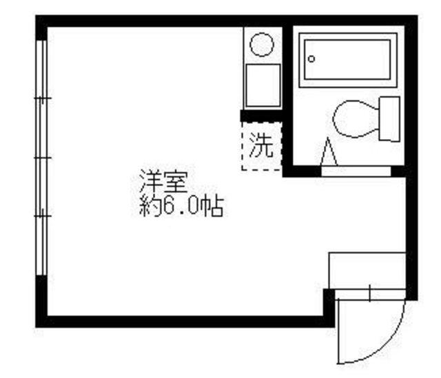 石森マンション(ワンルーム/2階)の間取り写真