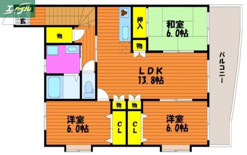 アネシス(3LDK/1階)の間取り写真