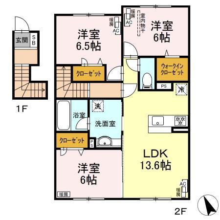 エテルナ II(3LDK/2階)の間取り写真