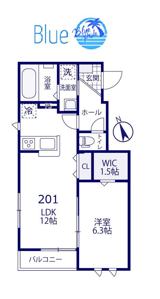 ブラン白楽(1LDK/2階)の間取り写真